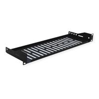 VALUE 19"-Fixed Shelf, 440 x 150mm, max. 10kg, 1U, U-Shape, black