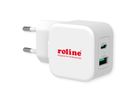 ROLINE USB Wall Charger Euro Plug, 2 Ports, 1x QC3.0 A + 1x C (PD), 20W