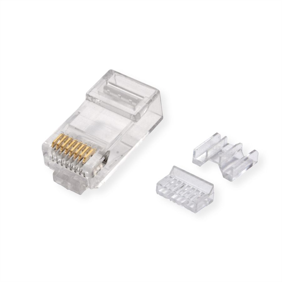 ROLINE Cat.6A (Class EA) RJ-45 Modular Plug, unshielded, for Solid/Stranded Wire, 10 pcs.