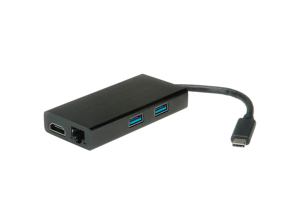 STANDARD USB Type C Docking Station, 1x HDMI + 2x USB 3.0 / USB 3.2 Gen. 1 + 1x Fast Ethernet LAN