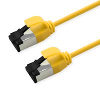 ROLINE S/FTP Patch Cord Cat. 8.1 (Class I), LSOH, Slim, PoE, yellow, 0.3 m