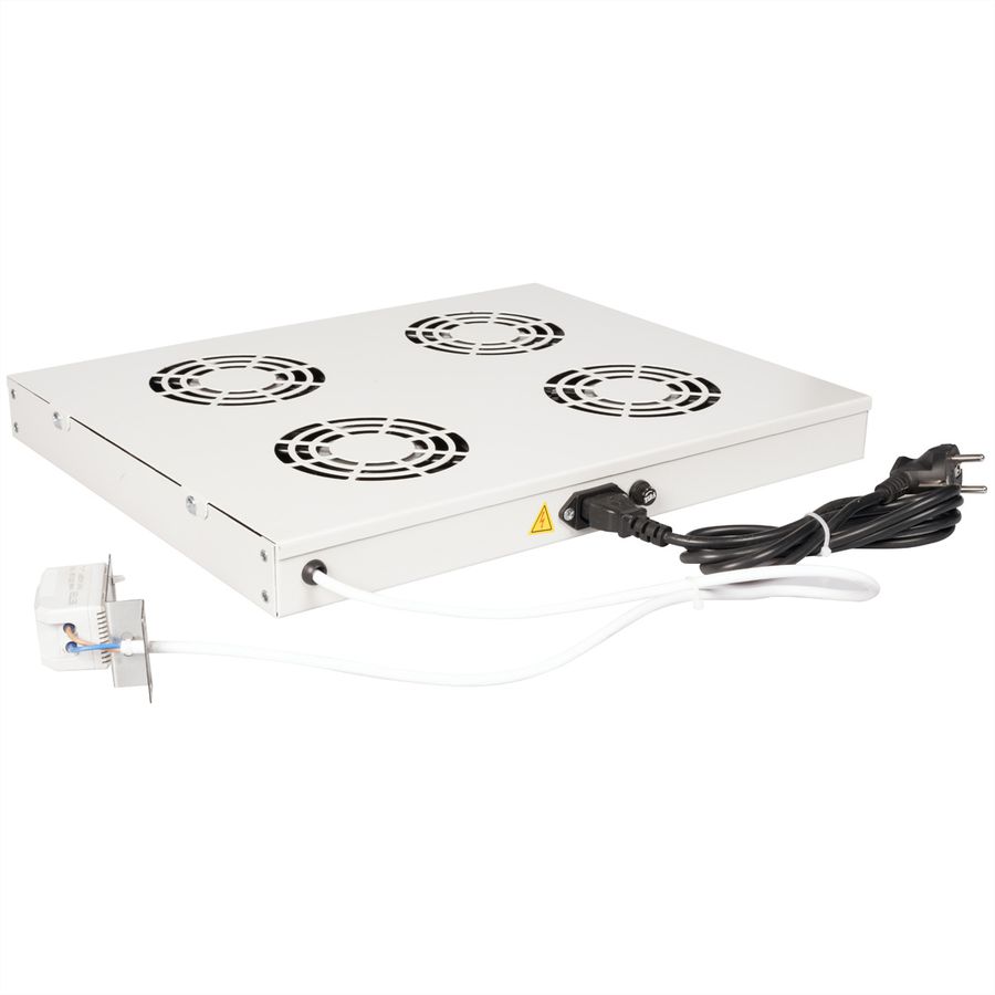 ROLINE 19-inch fan unit 4 fans, Thermostat grey