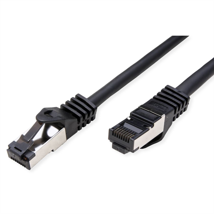 VALUE S/FTP Patch Cord Cat.8 (Class I), stranded, LSOH, PoE, black, 2 m