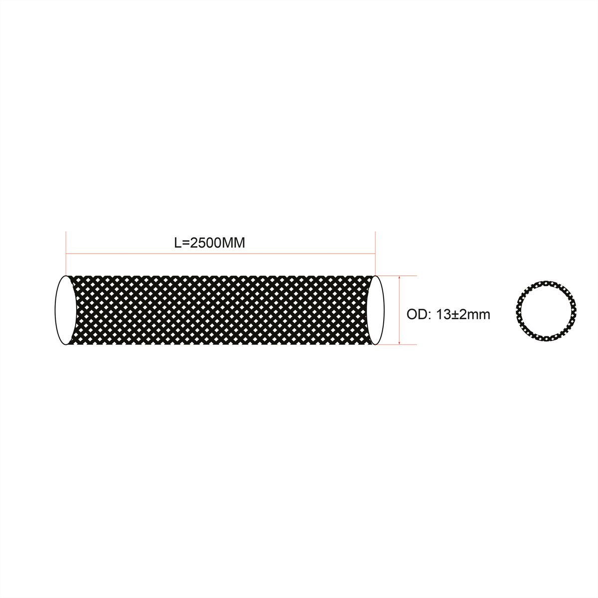 ROLINE PVC Cable Conduit, Self Closing, black, 2.5 m