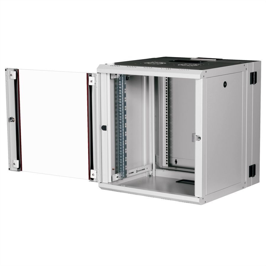 ROLINE 19-inch wall-mounted housing Pro 12 U, 600x600 WxD two-part swivelling grey