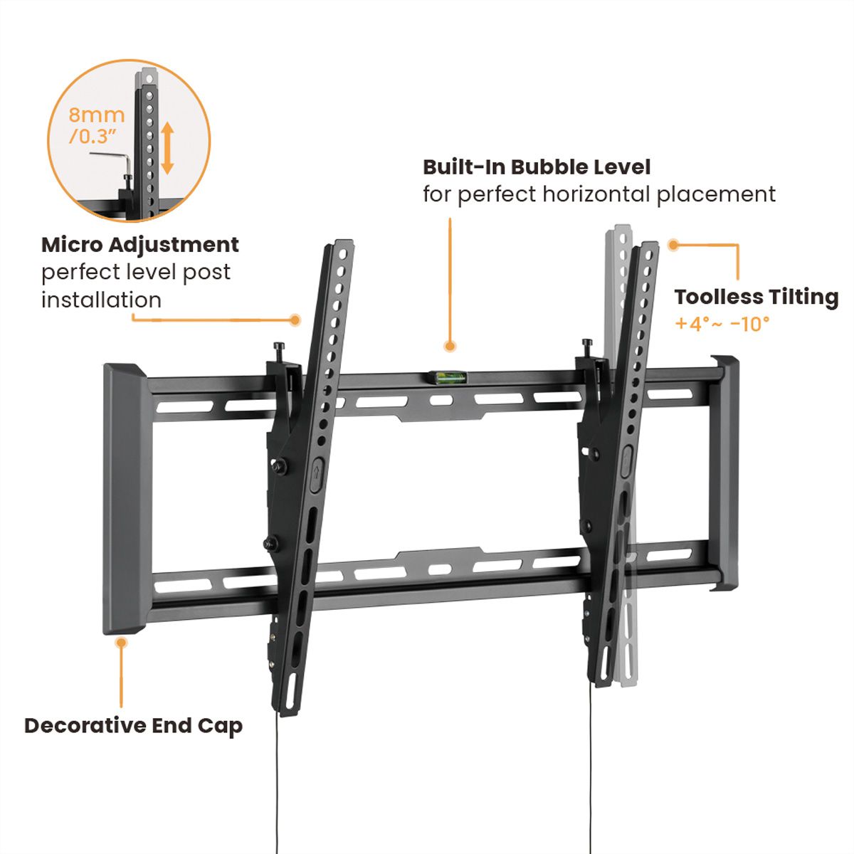 VALUE TV Wall Mount, 47mm Wall Distance, tiltable, 37–80 inch, max. 75 kg