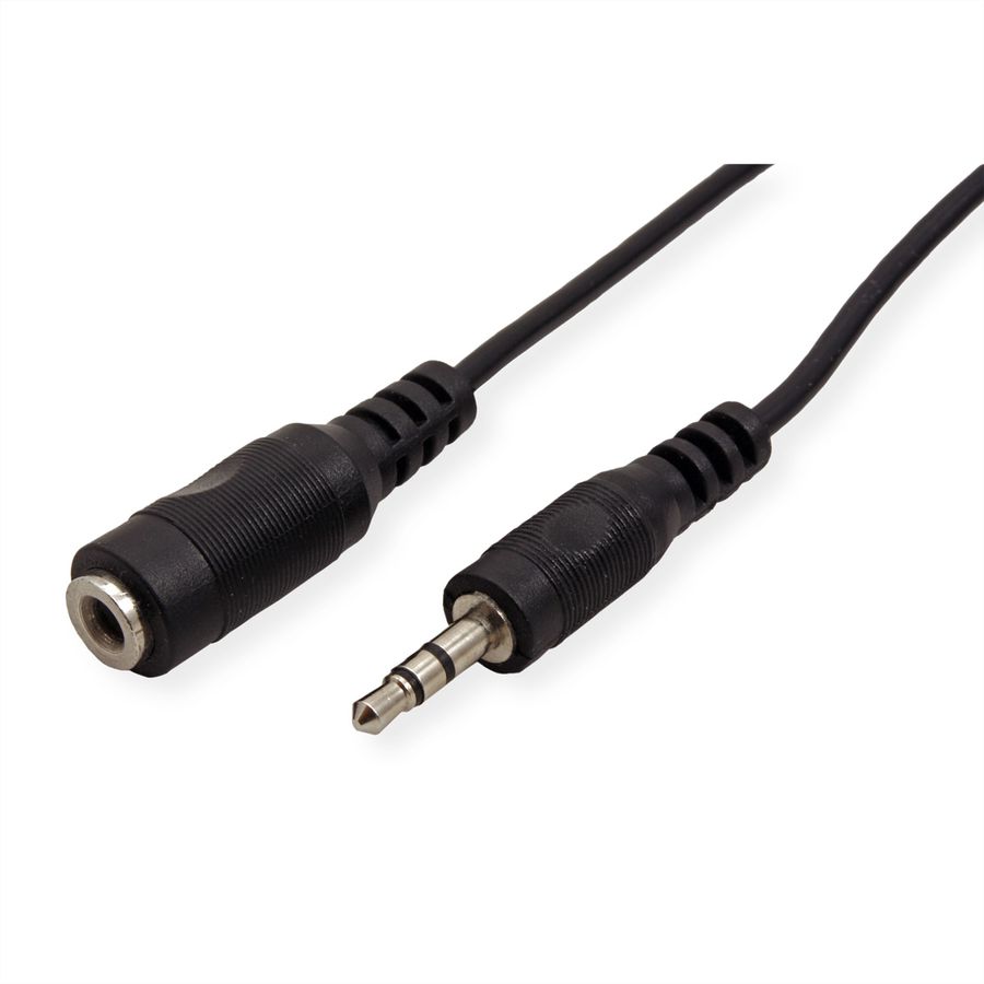 VALUE 3.5mm Extension Cable, M - F, black, 5 m