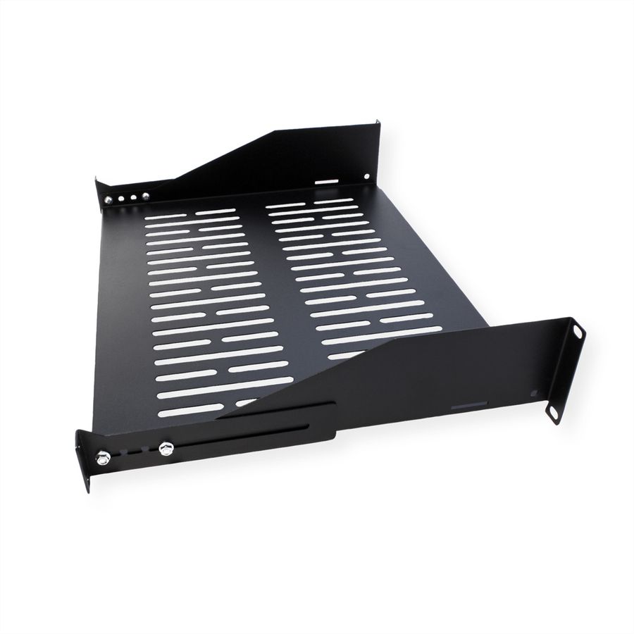 VALUE 19"-Fixed Shelf, 485 x 300mm, 2U, max. 25kg, black
