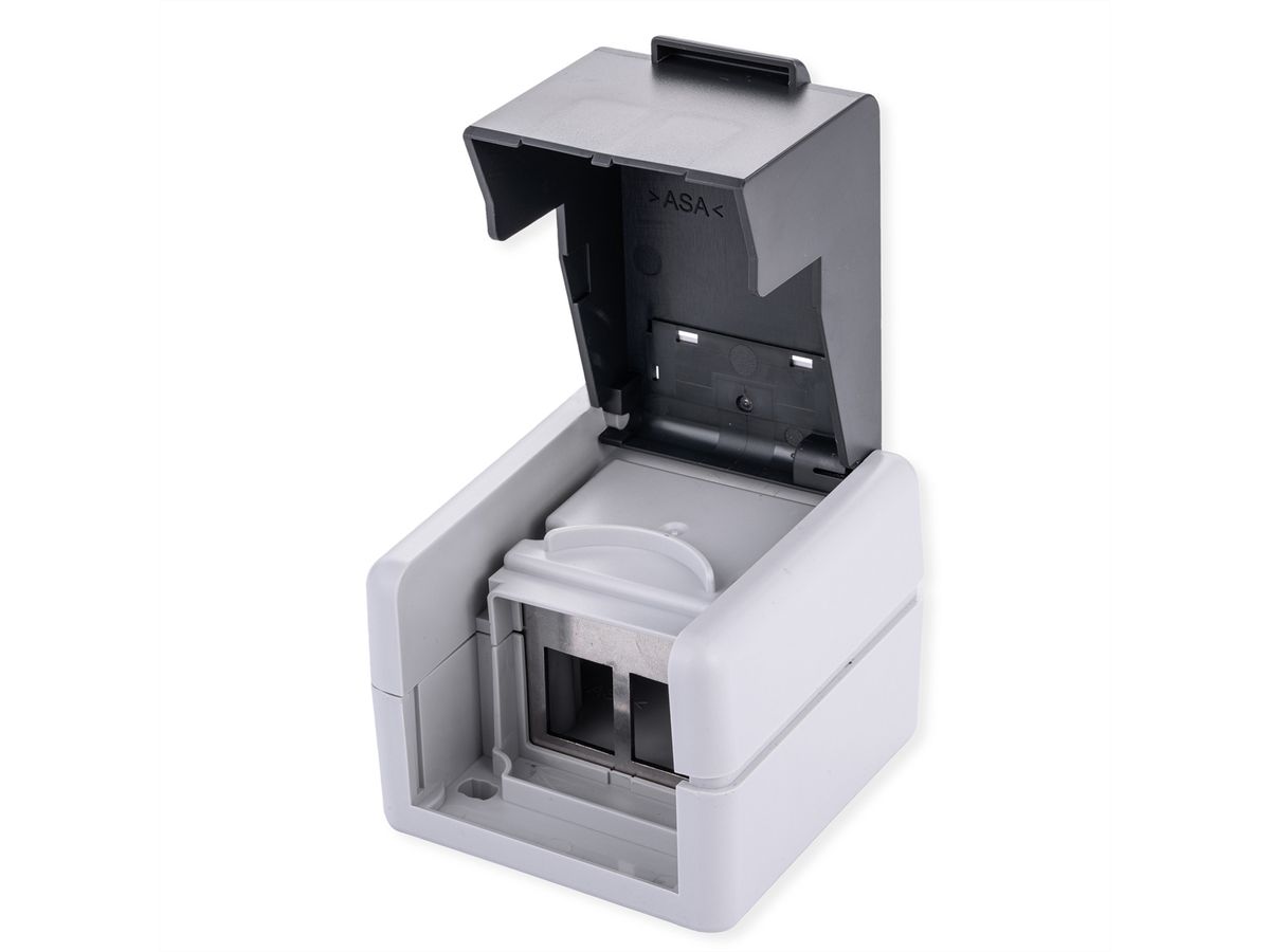 VALUE Outdoor Surface Mounted Wall Mount Box for 2x Keystones, grey