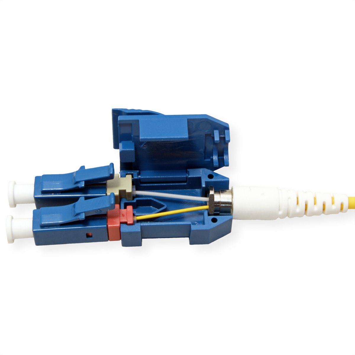 ROLINE Fibre Optic Jumper Cable, Duplex, 9/125µm, OS2, LC/LC, LSOH, UNIBOOT, Slim, yellow, 0.5 m