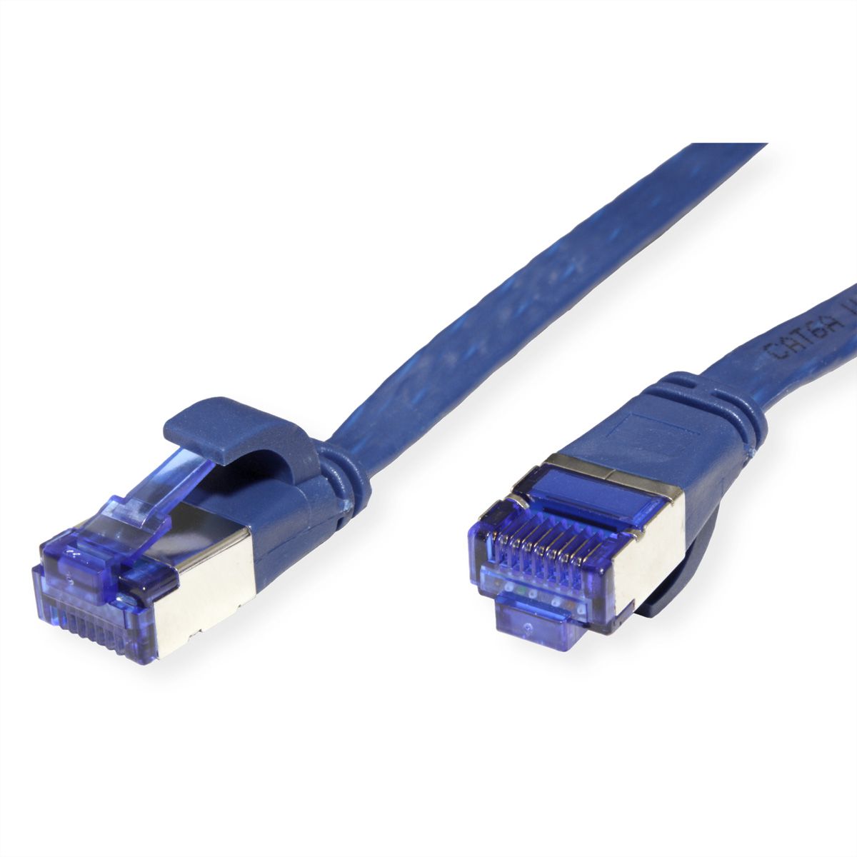 VALUE FTP Patch Cord, Cat.6A (Class EA), extra-flat, blue, 0.5 m