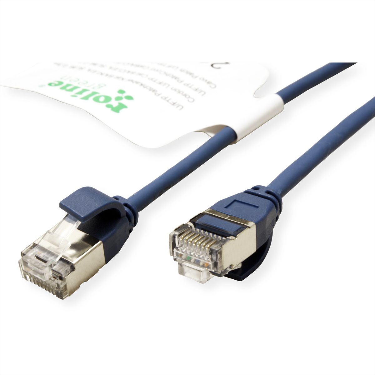 ROLINE GREEN U/FTP DataCenter Patch Cord Cat.6A (Class EA), LSOH, slim, blue, 0.3 m