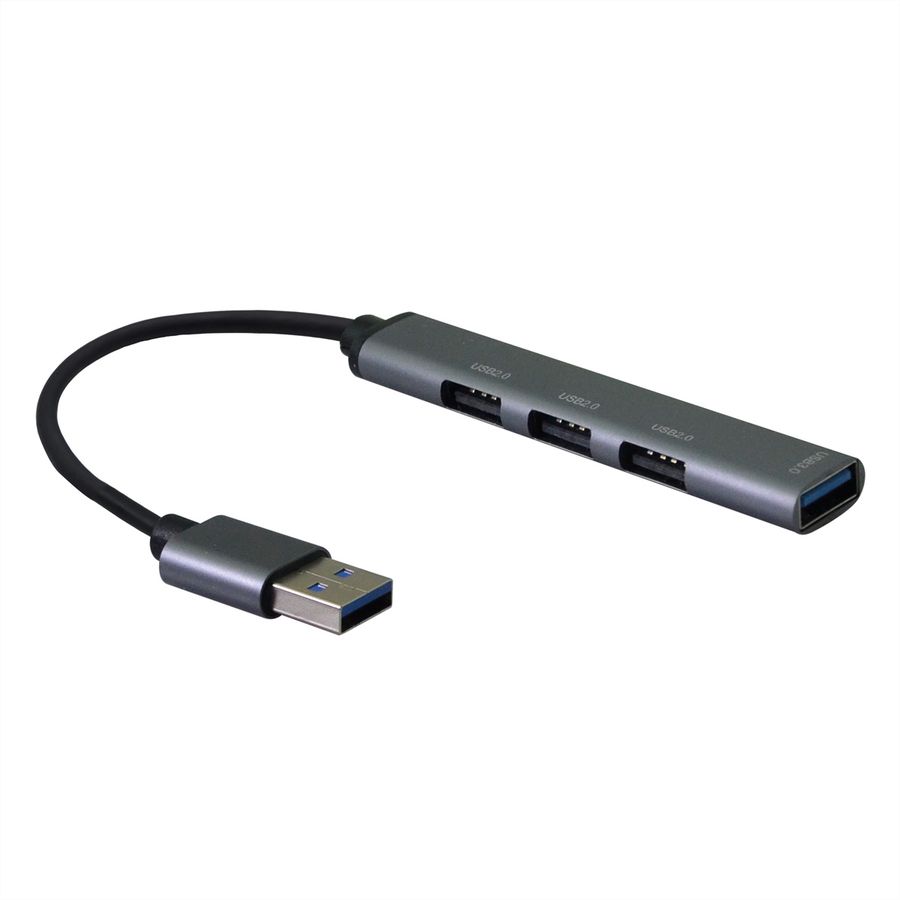STANDARD USB 3.0 Hub, A connector, 4x A Ports (3x USB 2.0 + 1x USB 3.2 Gen1)