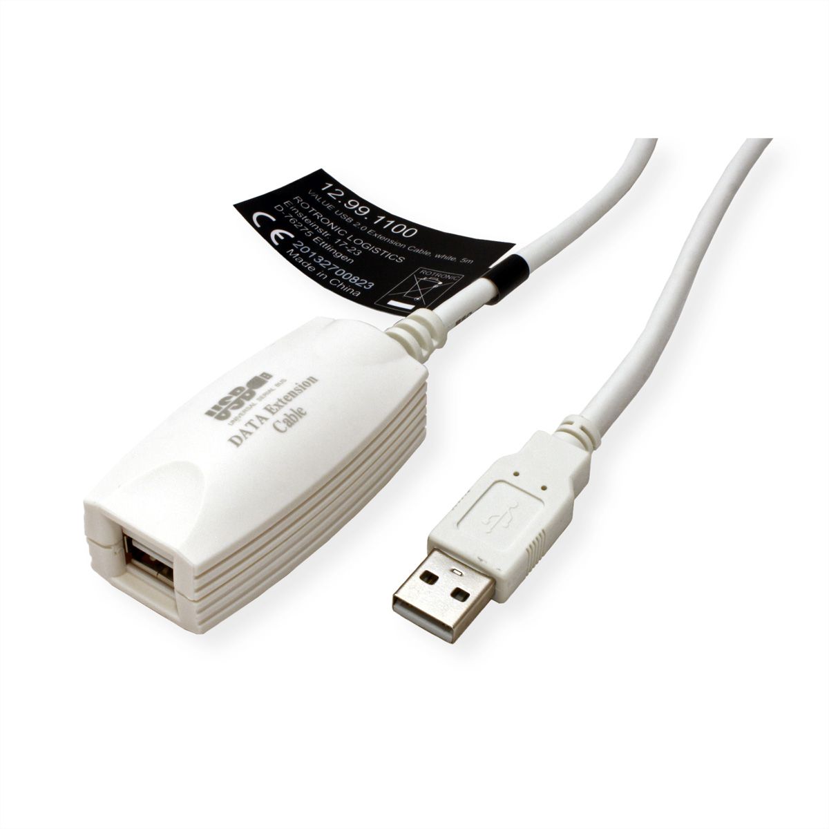 VALUE USB 2.0 Extender, 1 Port, white, 5 m