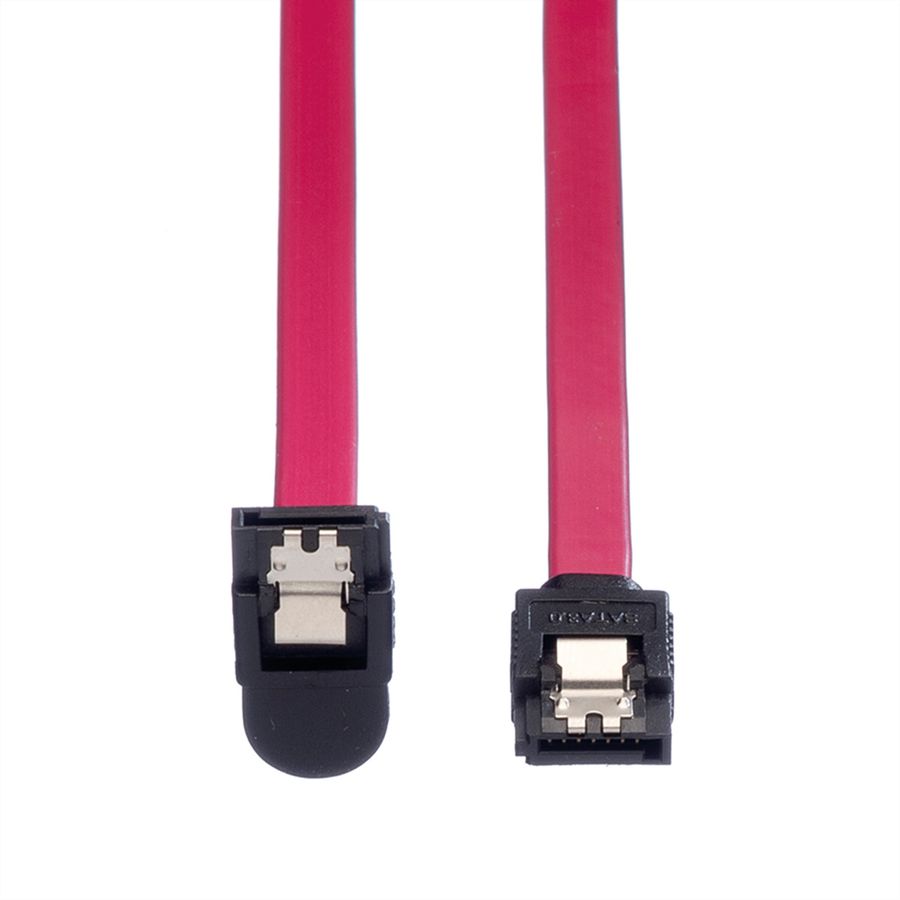 ROLINE Internal SATA 6.0 Gbit/s Cable, angled, with Latch, 1 m