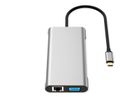 VALUE Dockingstation Type C, 2x 4k HDMI, DP, VGA, Gigabit Ethernet, 2x USB-C, 2x USB-A, PD