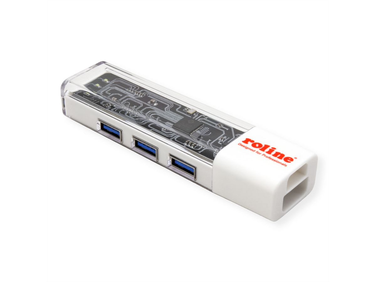ROLINE USB 3.2 Gen 1 Hub, 4 Ports, Type A+C host connection cable