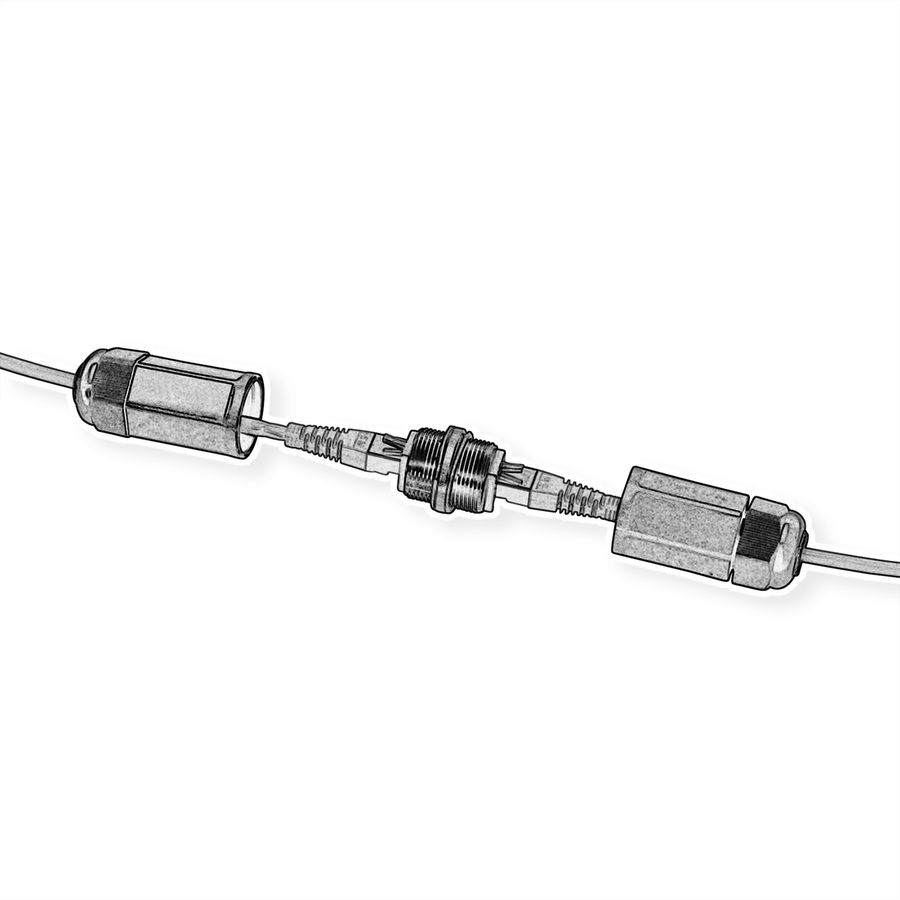 VALUE RJ45 Modular Coupler, Cat.6 (Class E), shielded, Outdoor/Industrial, black