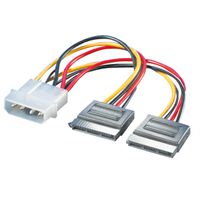 ROLINE Internal Y-Power Cable, 4-Pin HDD to 2x SATA, 0.12 m