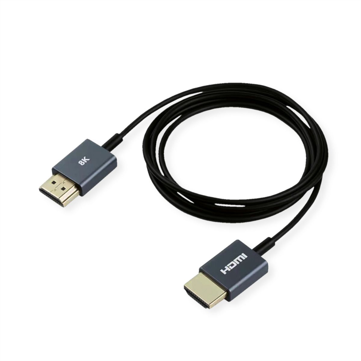 ROLINE HDMI 8K (7680 x 4320) Ultra HD Cable + Ethernet, M/M, Coaxial, Ultra-Slim, black, 1.5 m