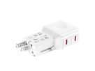 VALUE POCKET Travel Charger, EU/UK/US, 2x Ports USB C, 45W, white