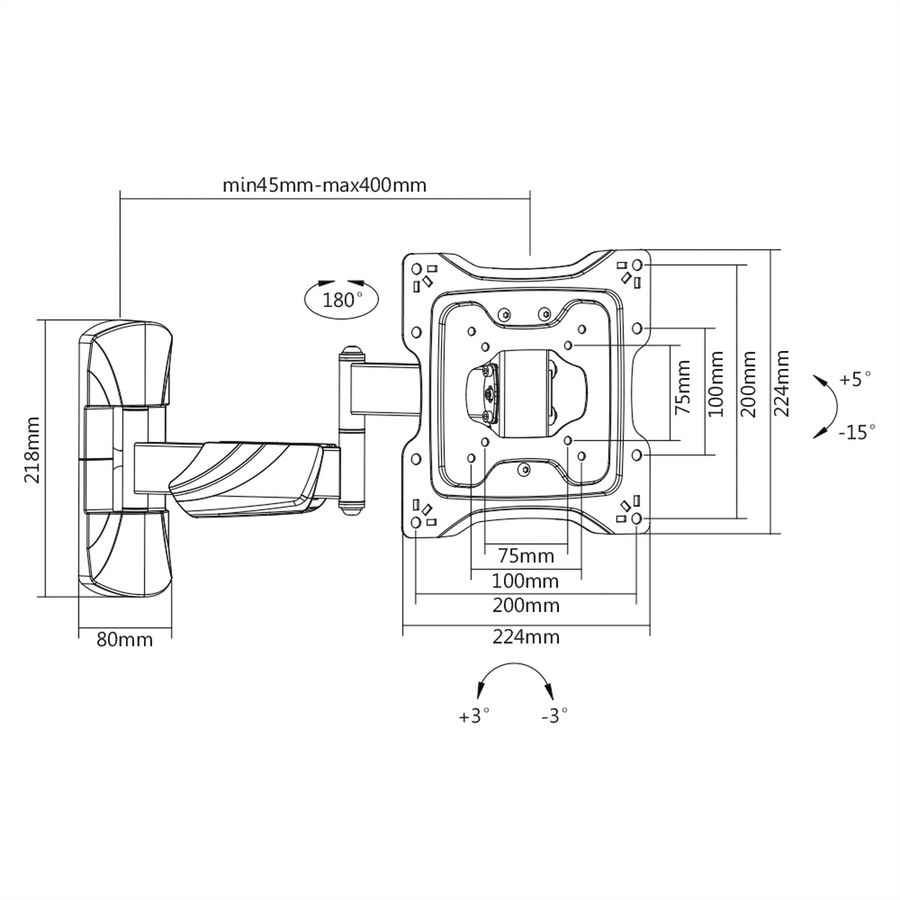 VALUE LCD/TV Wall Mount, 5 Joints