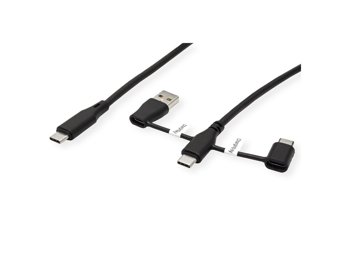 ROLINE USB 2.0 Cable, C-C, with A+C Data Lane Blockers, 1 m