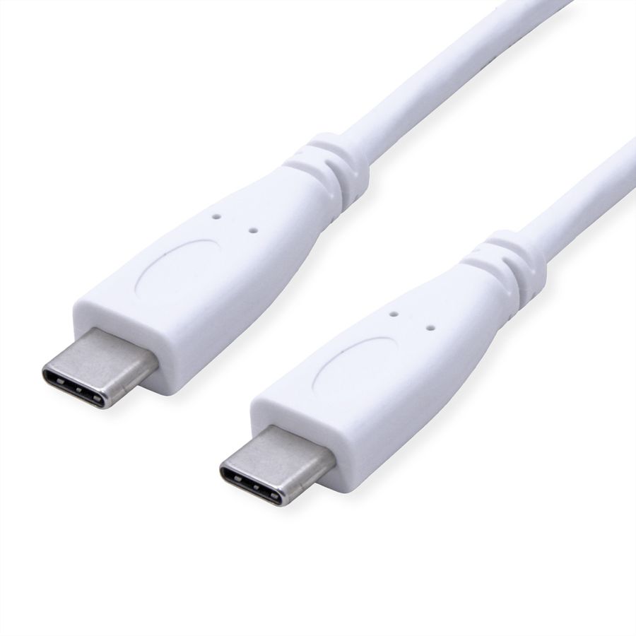 VALUE USB 3.2 Gen 2 Cable, PD, C-C, M/M, 4K UHD-1, 10Gbit/s, Emark, 100W, white, 0.5 m