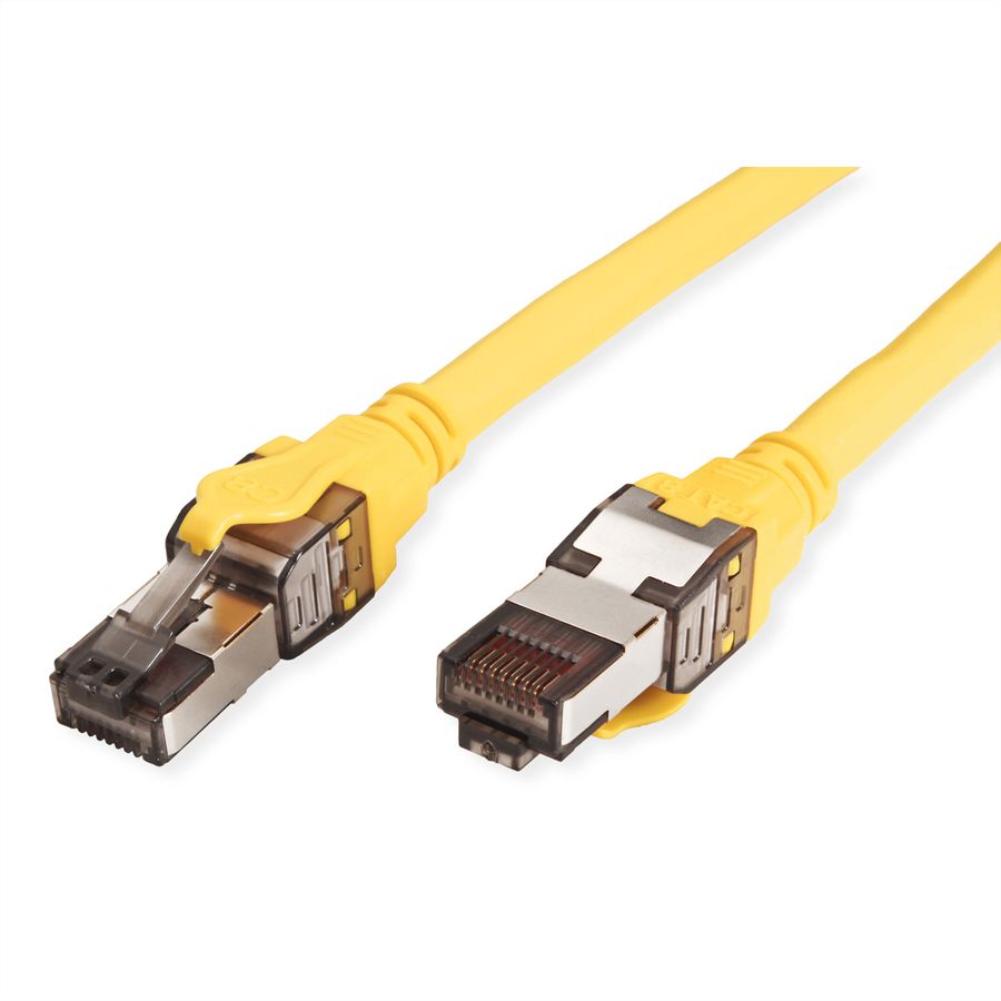 ROLINE S/FTP Patch Cord Cat.8 (Class I), stranded, LSOH, PoE, yellow, 2 m
