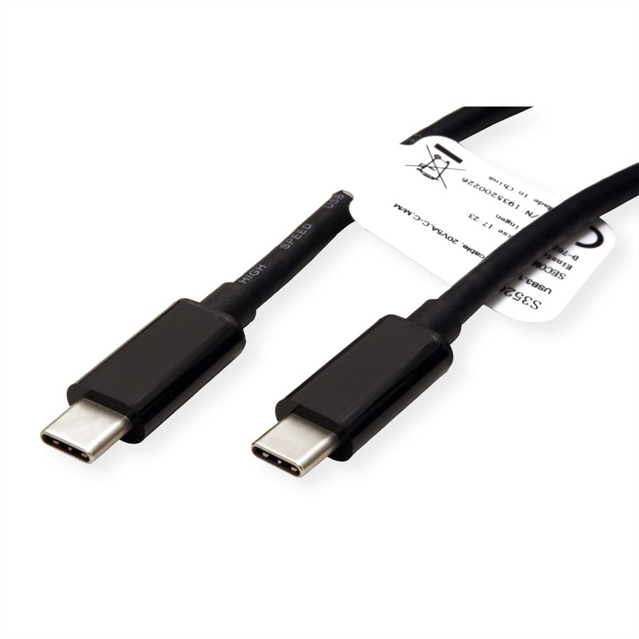 STANDARD USB 3.2 Gen 2 Cable, PD, Emark, C-C, M/M, 10Gbit/s, 100W, black, 0.5 m