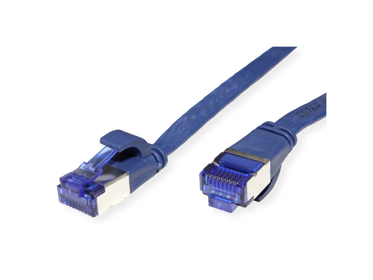 VALUE FTP Patch Cord, Cat.6A (Class EA), extra-flat, blue, 1 m