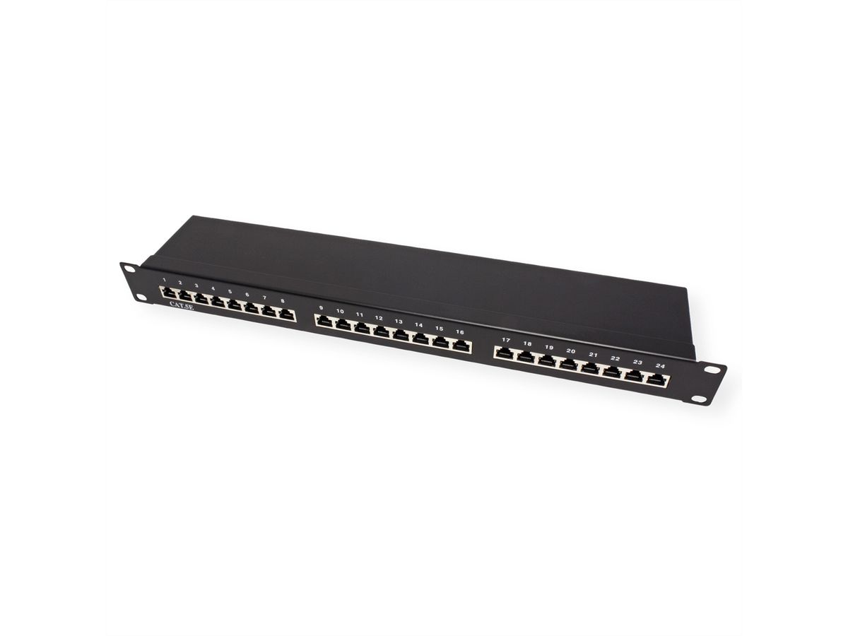 VALUE Cat.5e (Class D) 19" Patch Panel, 24 Ports, STP, black