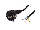 ROLINE Power Cable with German Type Plug / open end, AC 230V, black, 3 m