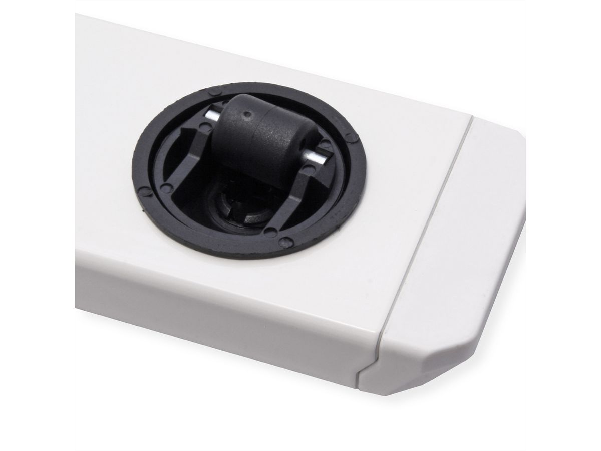 ROLINE Gas Spring Side Table / Workstation, height-adjustable, hidden casters, white