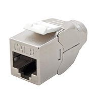 ROLINE Cat. 8.1 (Class I) Keystone, RJ-45, shielded, slim, tool-free, silver