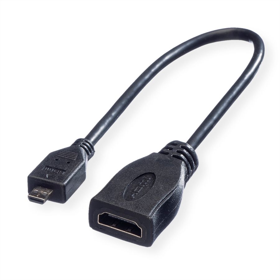 ROLINE HDMI High Speed Cable + Ethernet, A - D, F/M, 0.22 m