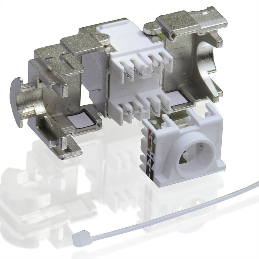 VALUE Cat.6A (Class EA) Keystone, RJ-45, STP, tool-free, silver