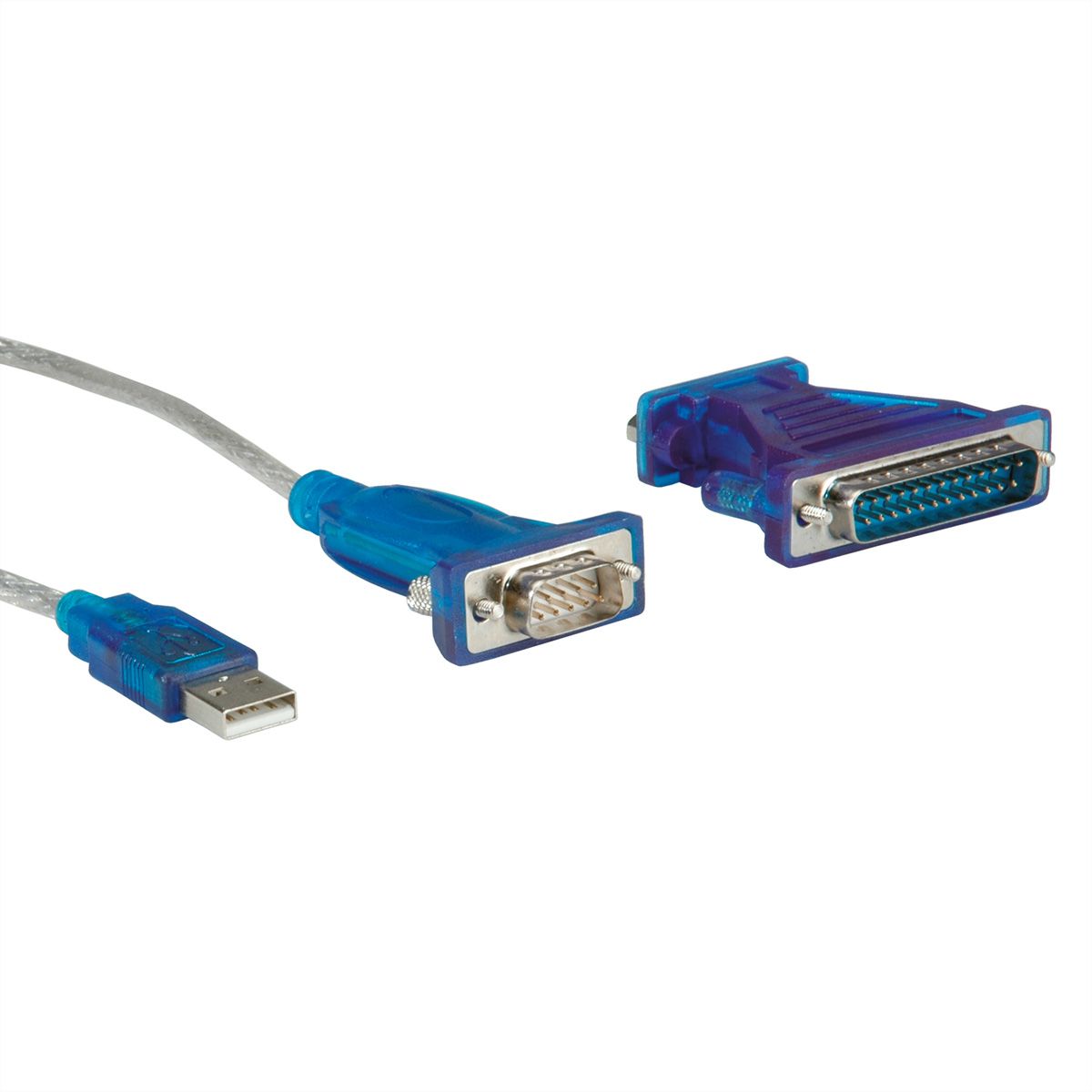 VALUE Converter Cable USB to Serial, turquoise, 1.8 m