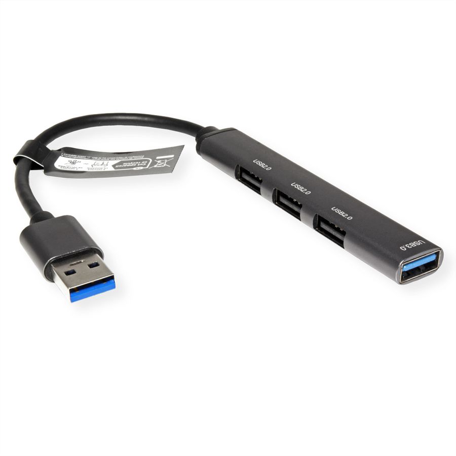 STANDARD USB 3.0 Hub, A connector, 4x A Ports (3x USB 2.0 + 1x USB 3.2 Gen1)