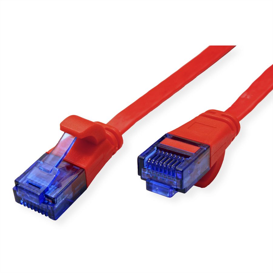 VALUE UTP Patch Cord, Cat.6A (Class EA), extra-flat, red, 1 m