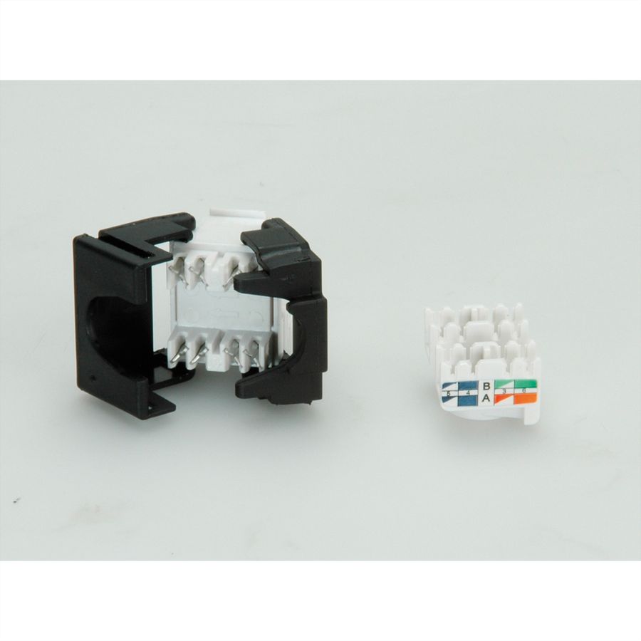 VALUE Keystone Jack, Cat.6 (Class E), RJ-45, UTP, 180°, tool-free, white