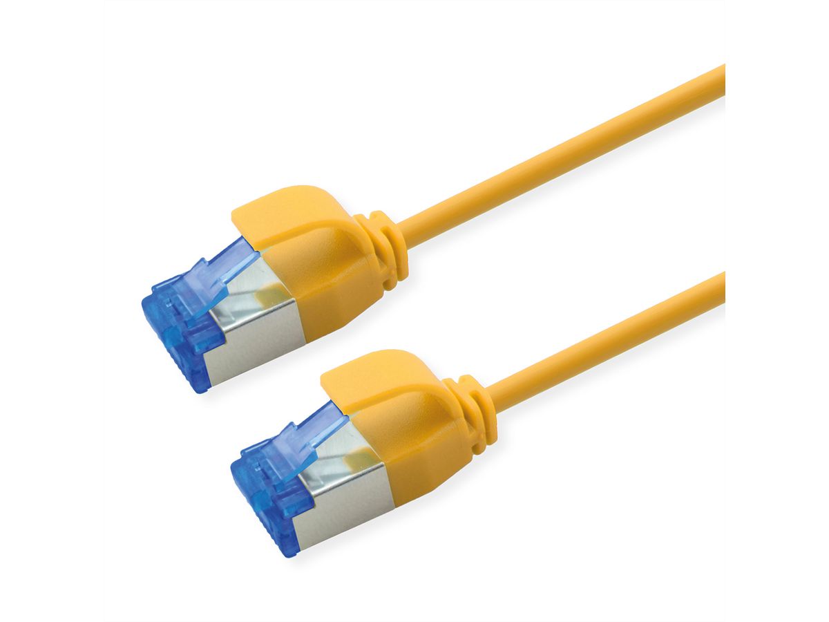 ROLINE S/FTP Patch Cord Cat.6A / Class EA, LSOH, Slim, PoE, yellow, 2 m