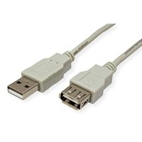 STANDARD USB 2.0 Cable, Type A-A, M - F, beige, 0.8 m