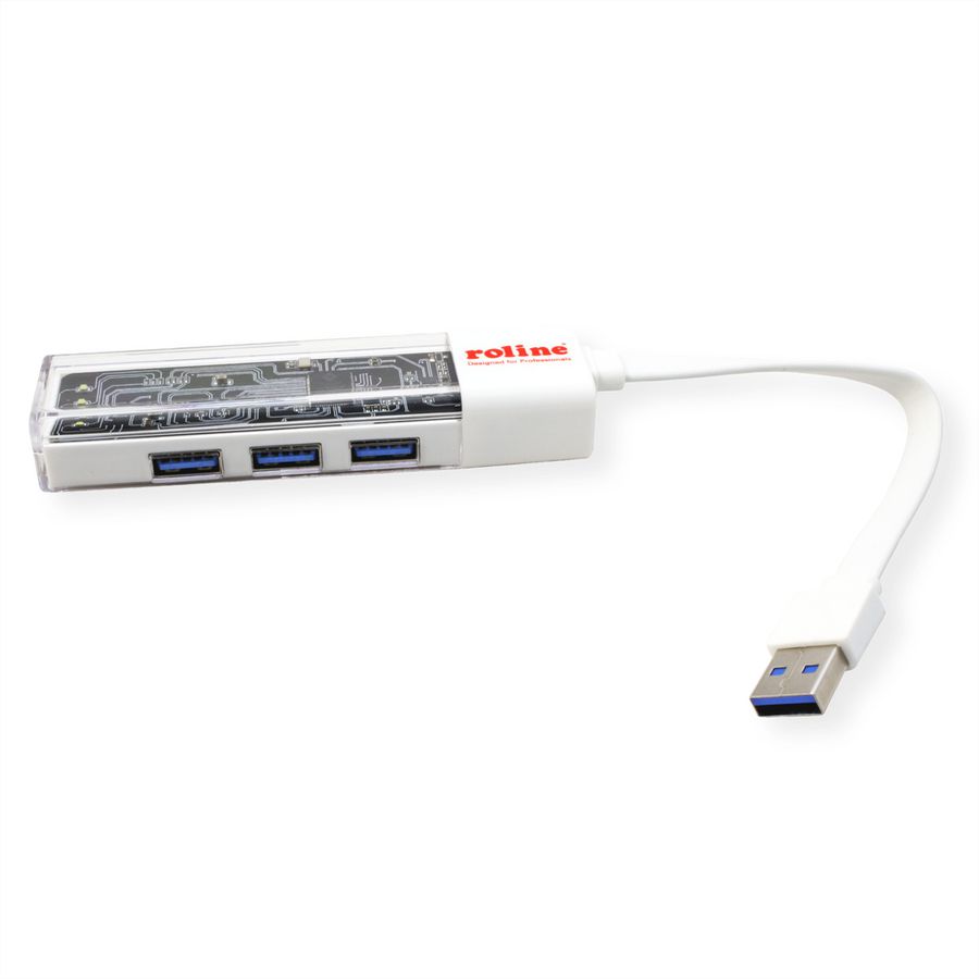 ROLINE USB 3.2 Gen 1 Hub, 4 Ports, Type A+C host connection cable