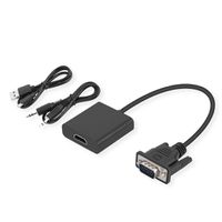 STANDARD Cableadapter, VGA+Audio - HDMI, M/F, 0.23 m