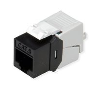 ROLINE Cat.6 (Class E) Keystone Jack SLIM, RJ-45, UTP, tool-free, black