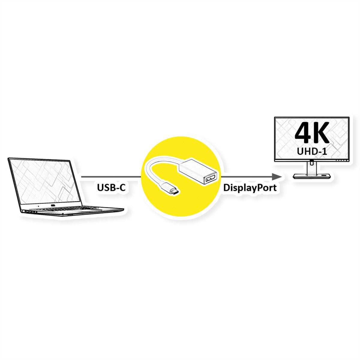 VALUE Type C - DisplayPort Adapter, M/F, 4K60Hz