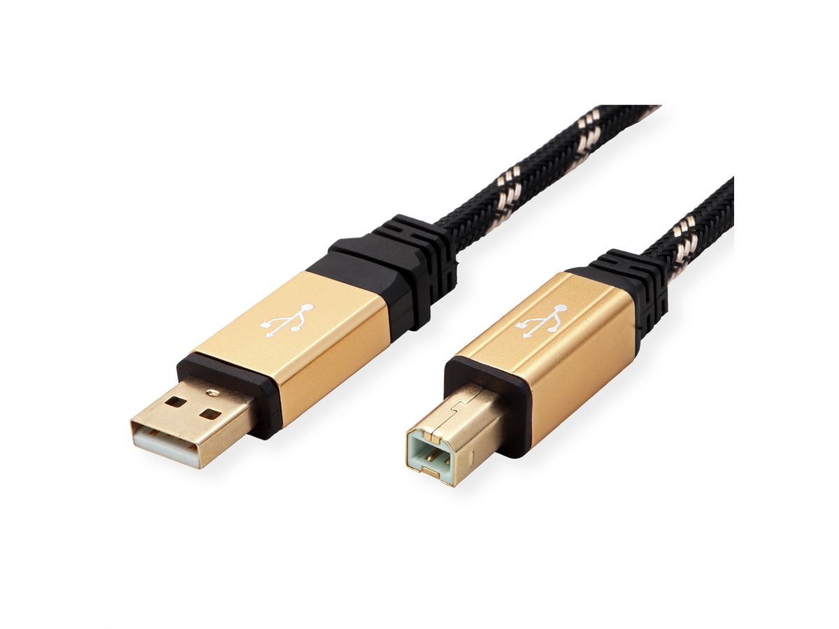 ROLINE GOLD USB 2.0 Cable, A - B, M/M, 1.8 m