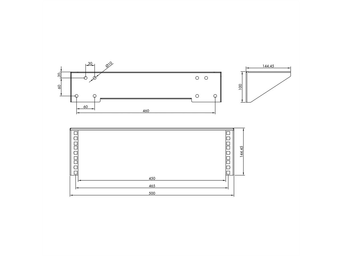 RK319WALLV |  WALLMOUNT Series Black 3 U Steel Server Rack
