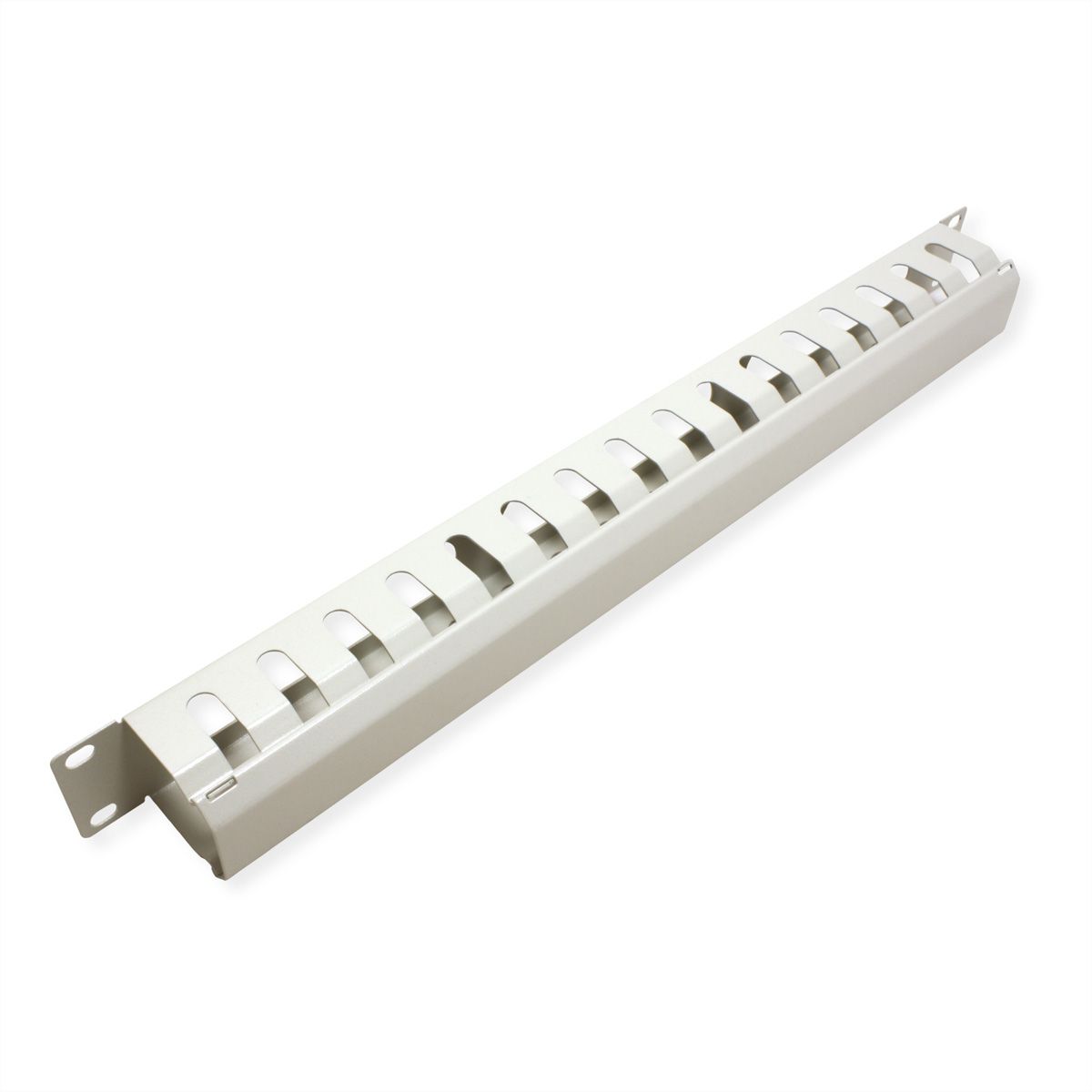 VALUE 19" Front Panel 1U with Patch channel 40 x 40 mm, grey